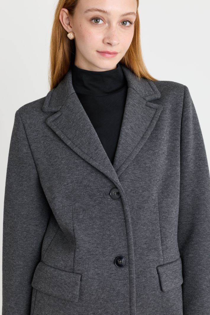 Jacquard jersey coat - GREY - Intrend - 3