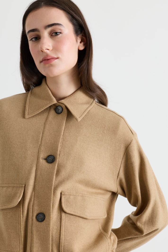Jacket with oversized pockets - CAMEL - Intrend - 3