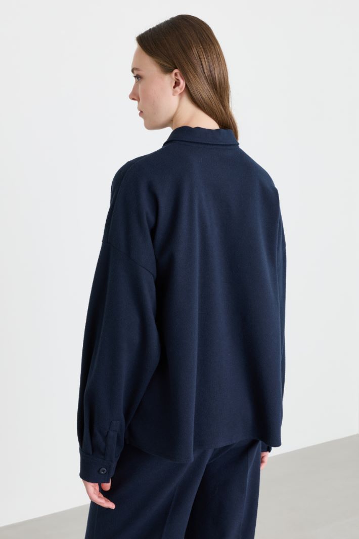 Giacca in jersey flanella - BLU - Intrend - 4