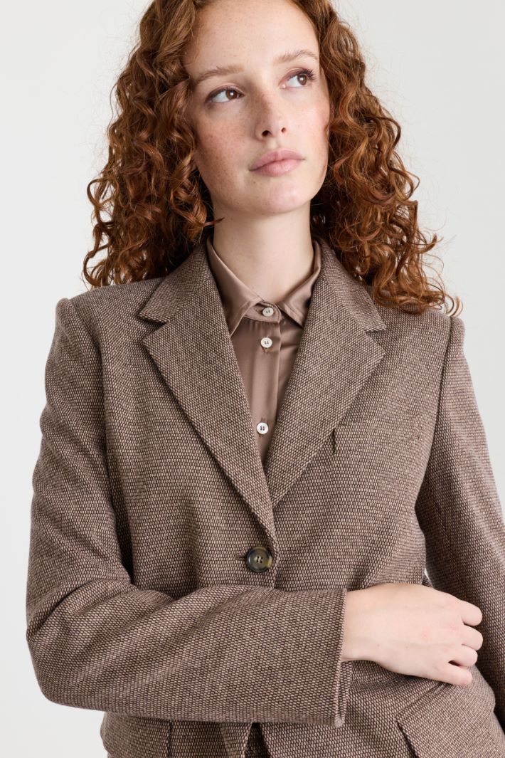Jersey Blazer - BROWN - Intrend - 3