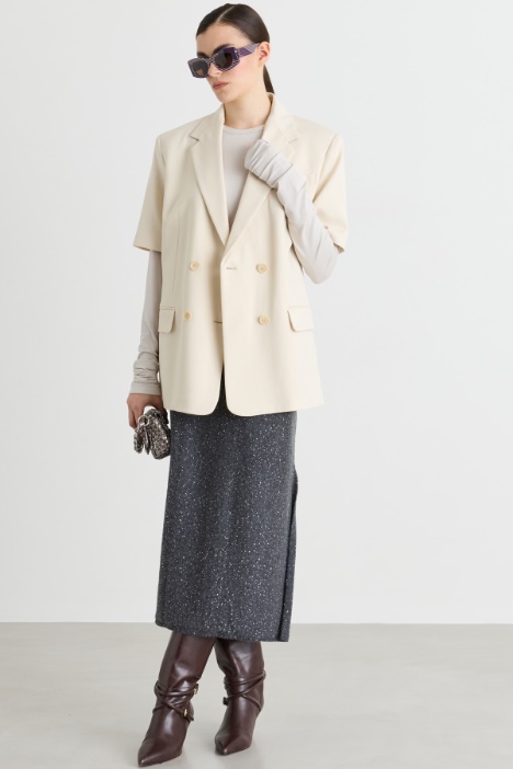 Kurzarm-Blazer aus Jersey - Intrend
