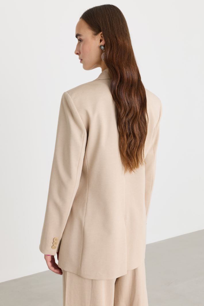 Blazer in jersey - BEIGE - Intrend - 4