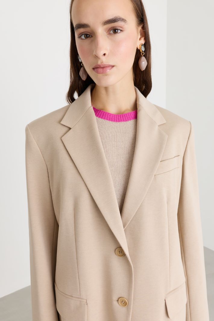 Blazer in jersey - BEIGE - Intrend - 3