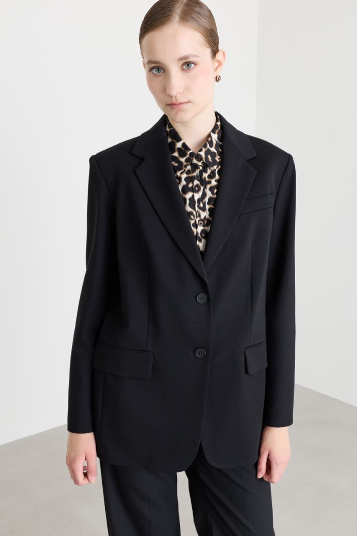 Blazer in jersey - NERO - Intrend - 2