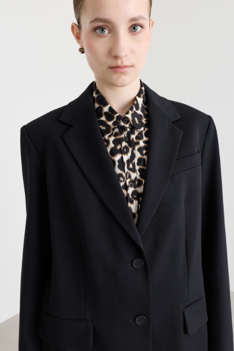 Blazer in jersey di misto cotone stretch