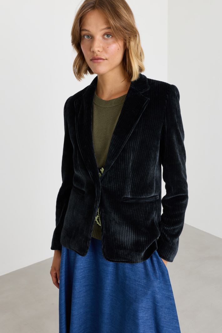Blazer semiaderente in jersey - GRIGIO - Intrend - 2