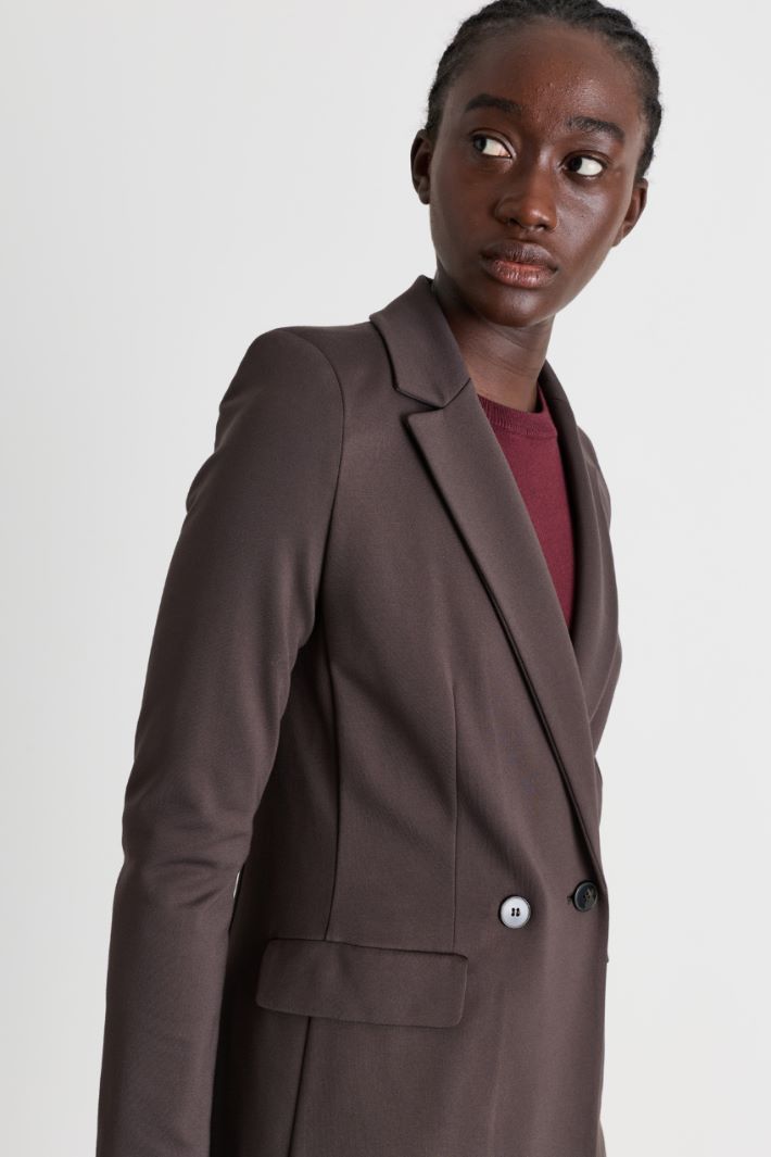 Blazer in jersey stretch - MARRONE - Intrend - 3