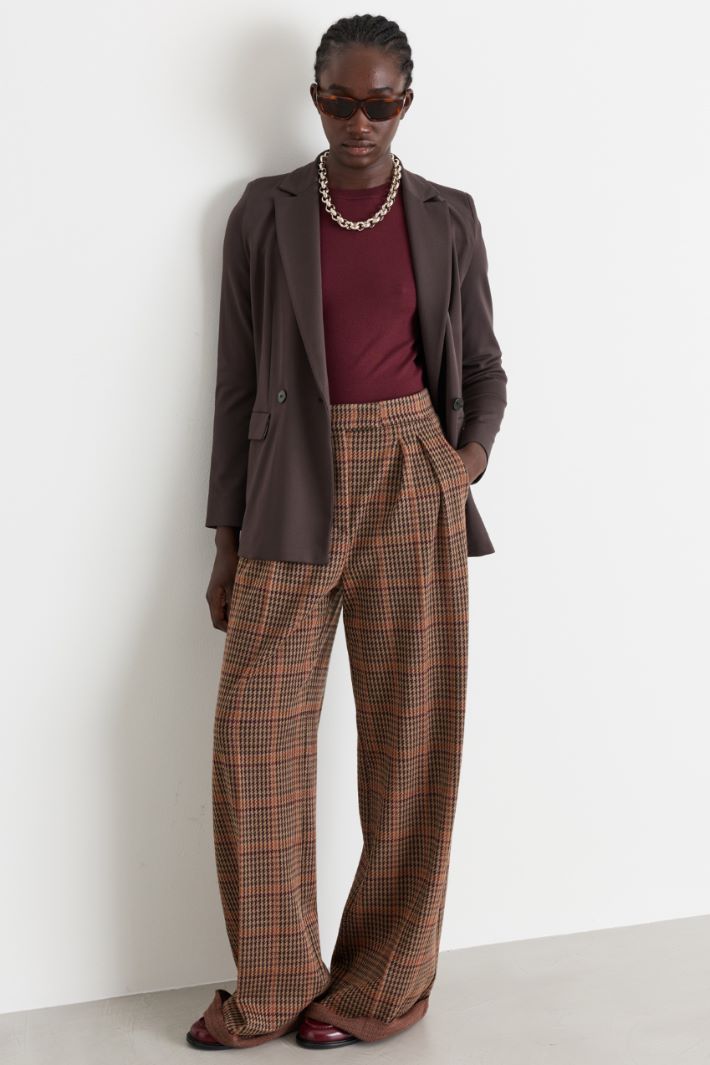 Blazer in jersey stretch - MARRONE - Intrend