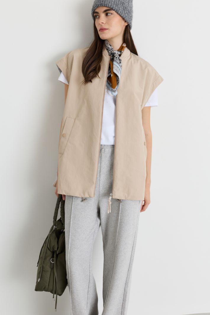 Gilet in tela antigoccia - BEIGE - Intrend - 2