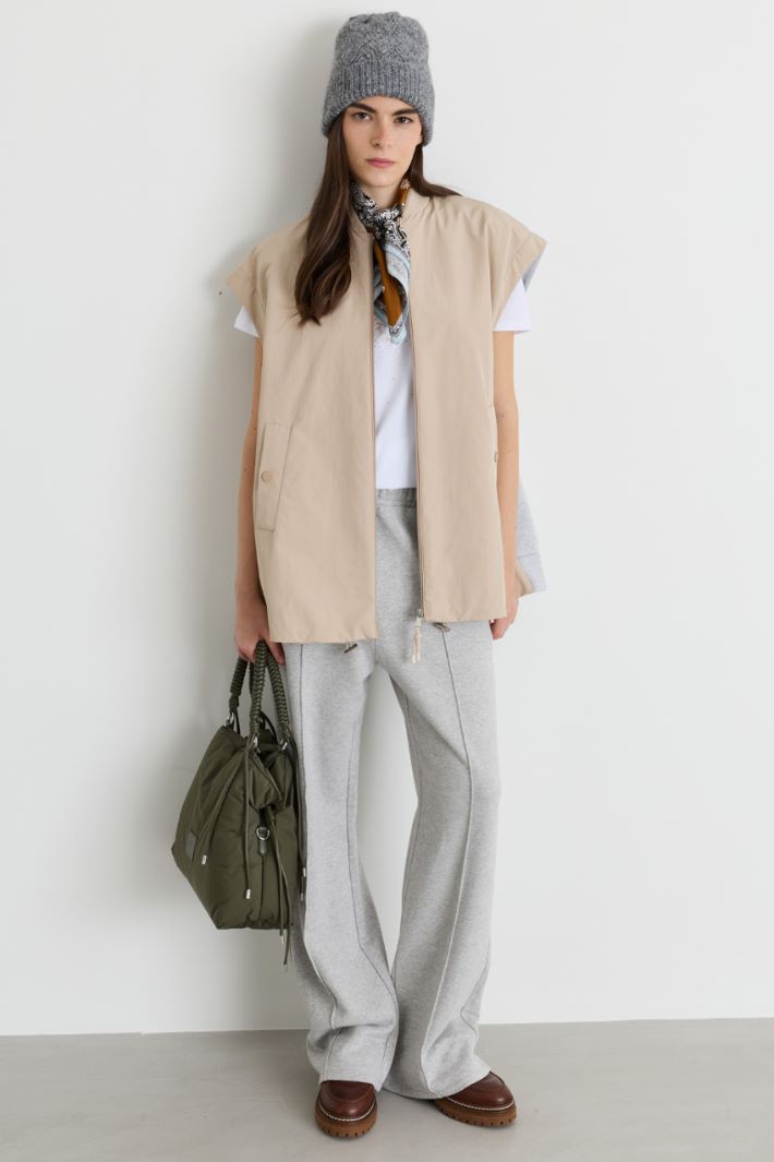 Gilet in tela antigoccia - BEIGE - Intrend