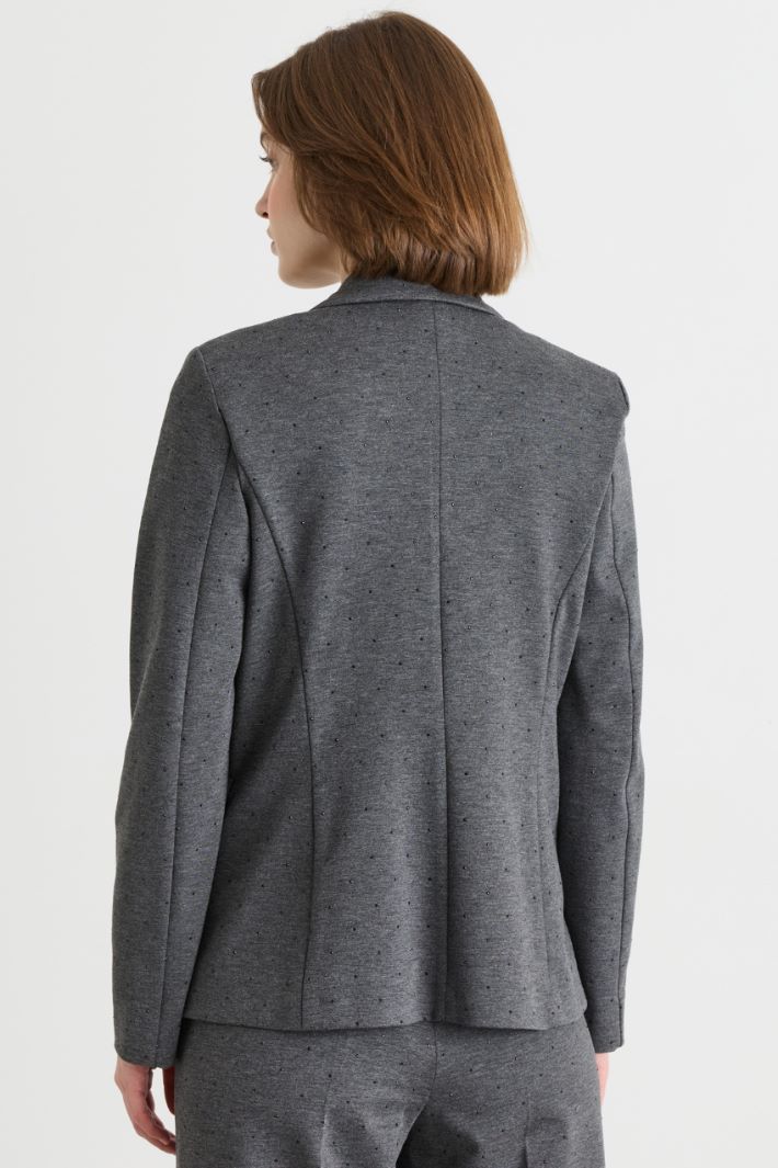 Embellished jersey blazer - GREY - Intrend - 4