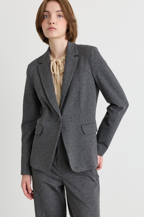Embellished jersey blazer - Intrend