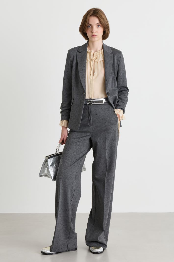 Embellished jersey blazer - GREY - Intrend