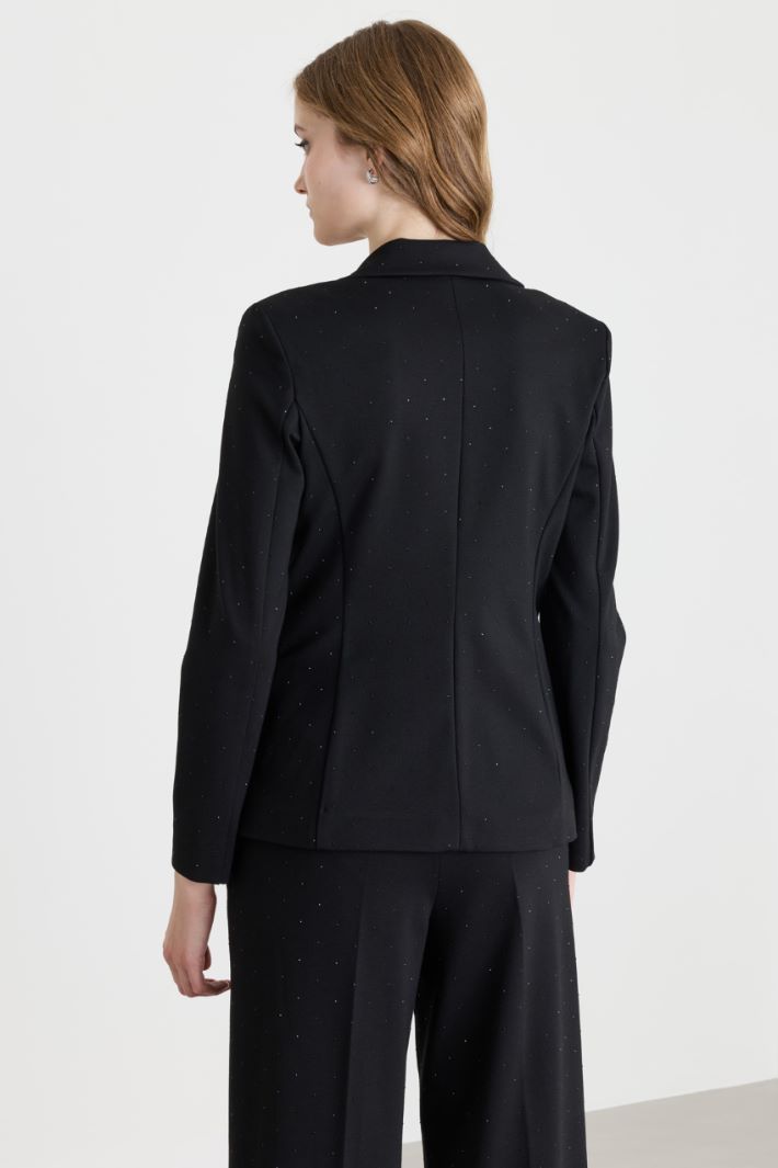 Blazer in jersey con applicazioni - NERO - Intrend - 4