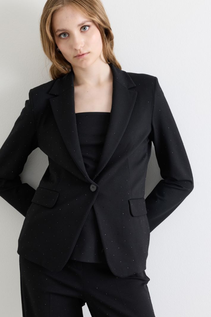 Blazer in jersey con applicazioni - NERO - Intrend - 3
