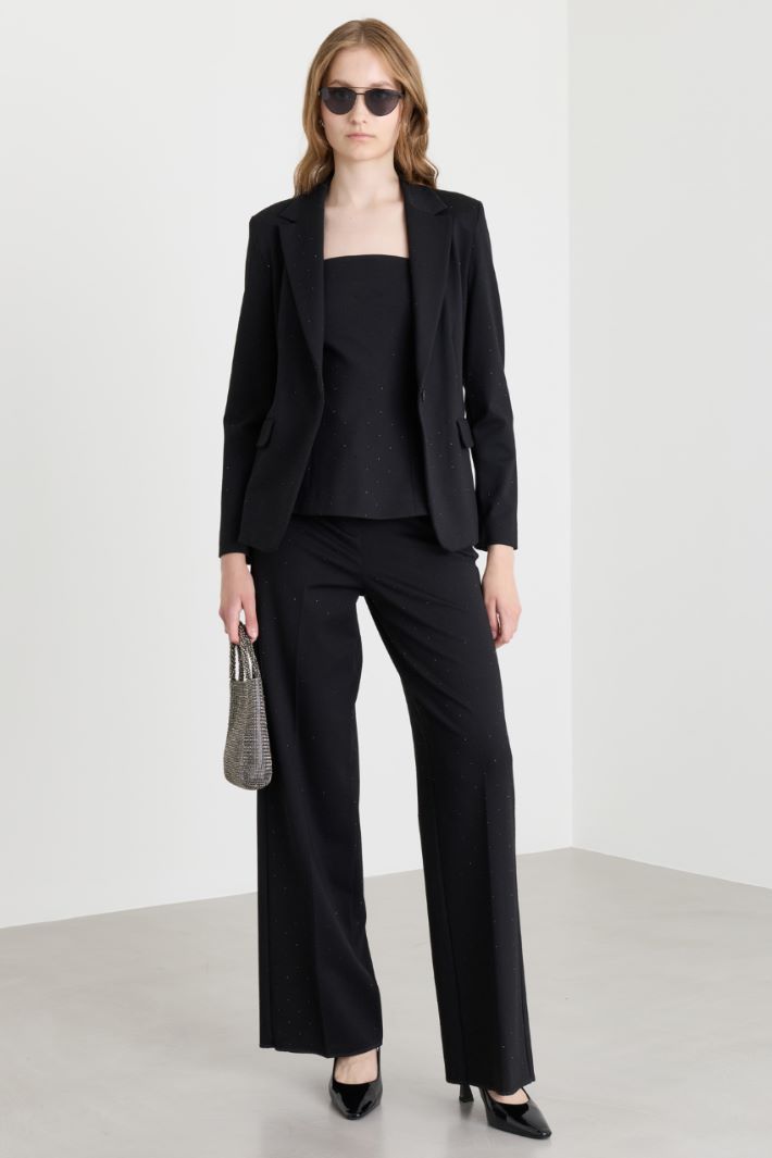Blazer in jersey con applicazioni - NERO - Intrend