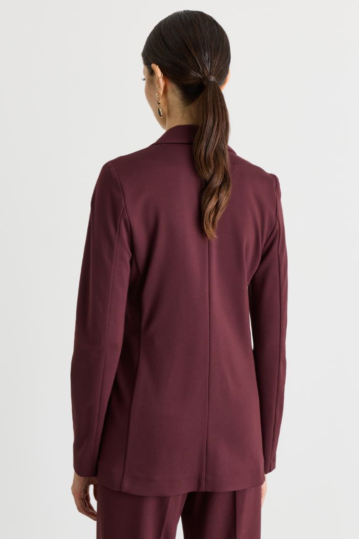 Blazer in jersey stretch - BORDEAUX - Intrend - 4