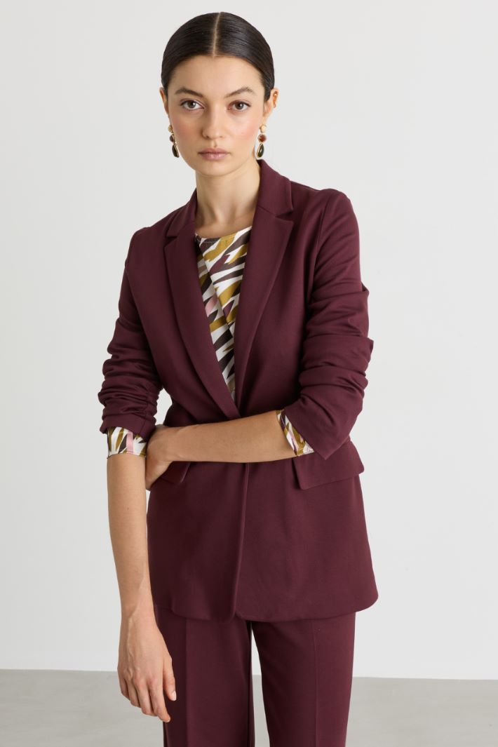 Blazer in jersey stretch - BORDEAUX - Intrend - 2