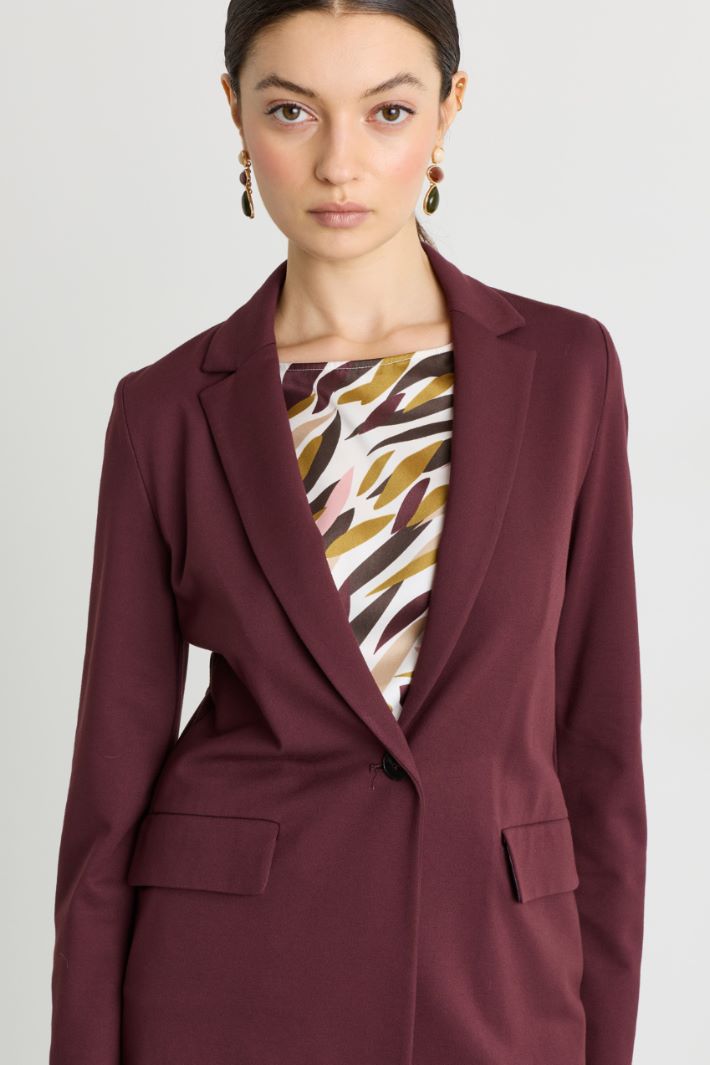Blazer in jersey stretch - BORDEAUX - Intrend - 3