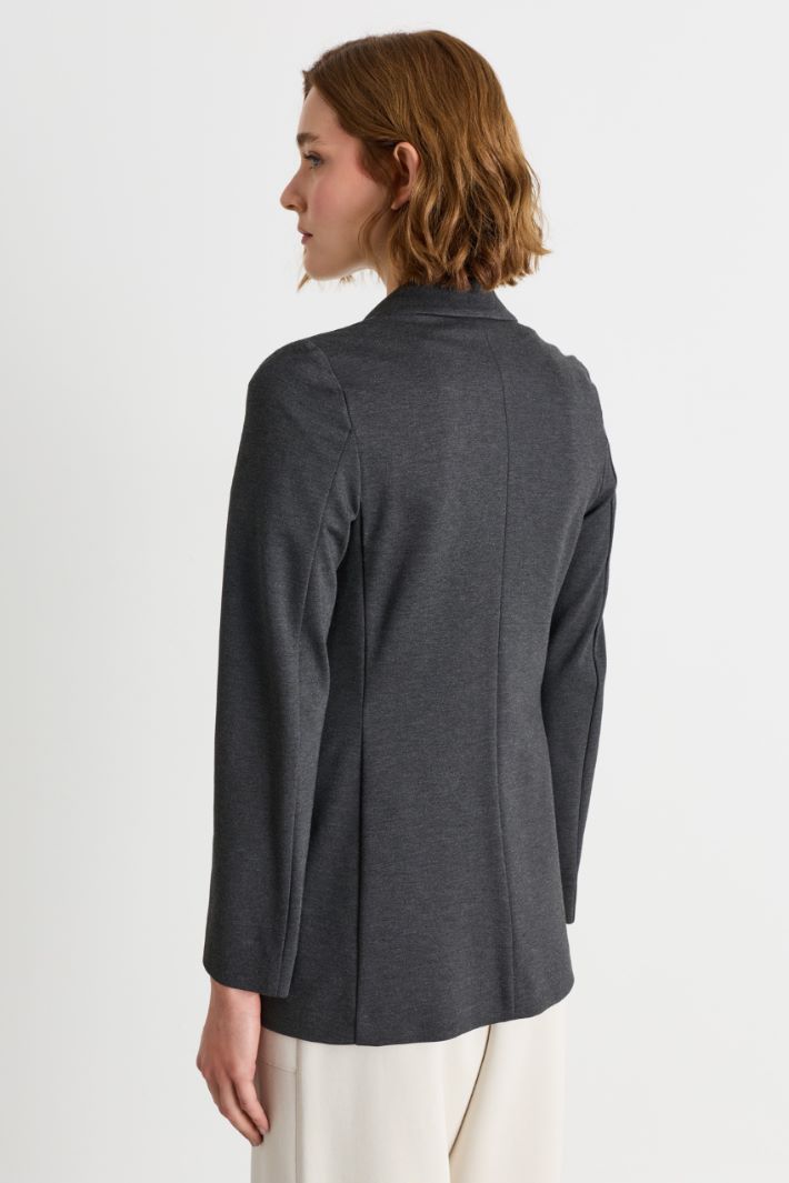 Blazer in jersey stretch - GRIGIO - Intrend - 4