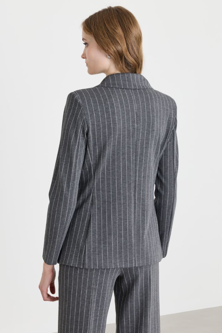 Blazer in jersey gessato - GRIGIO - Intrend - 4