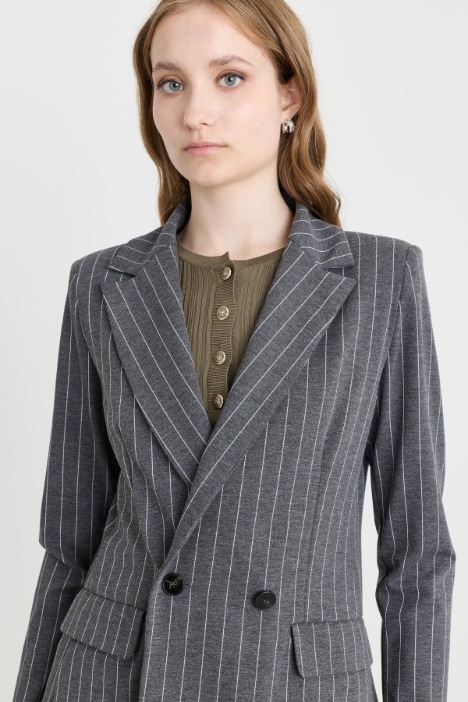 Blazer in jersey gessato