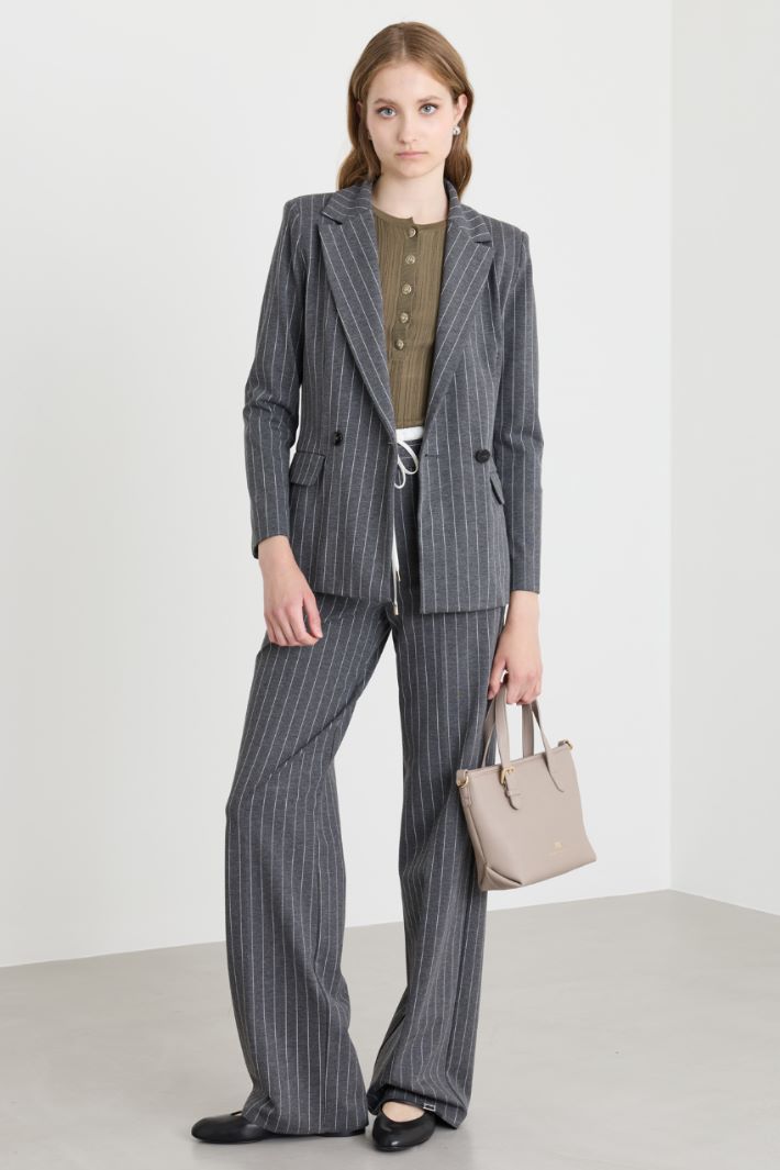 Blazer in jersey gessato - GRIGIO - Intrend