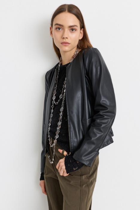 Short coated jersey jacket - Intrend