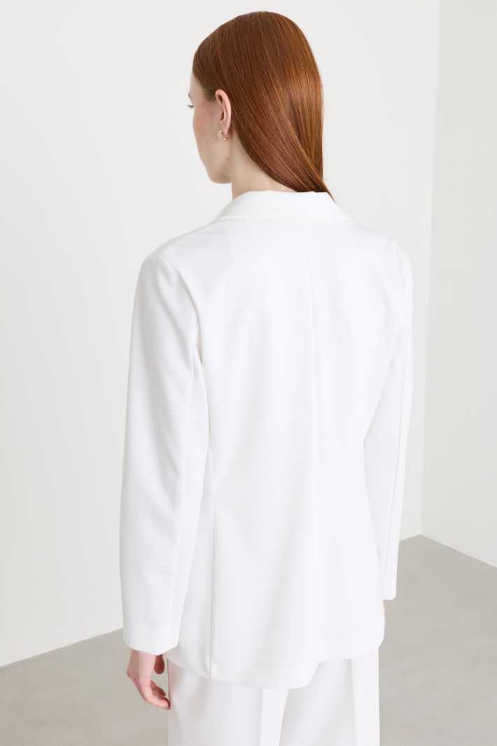Single-button blazer - WHITE - Intrend - 4