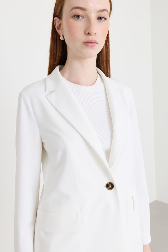 Single-button blazer - WHITE - Intrend - 3