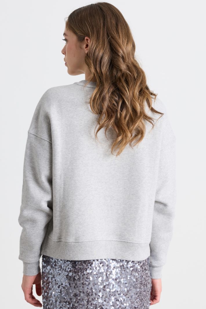 Felpa crop con spacchi - GRIGIO - Intrend - 4