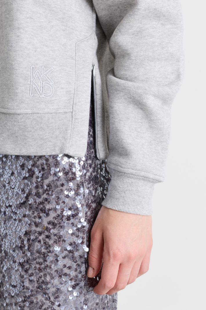 Felpa crop con spacchi - GRIGIO - Intrend - 3