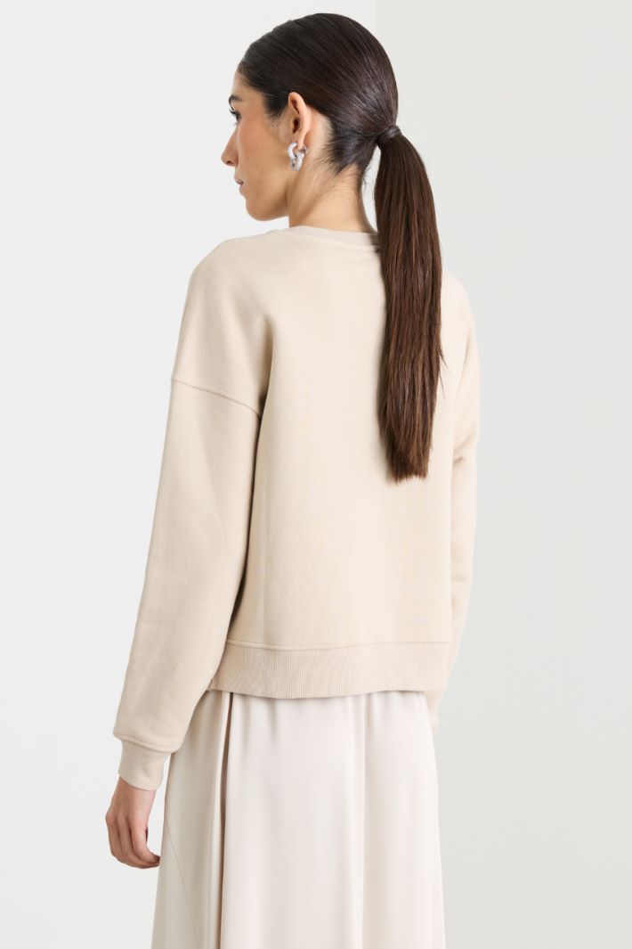 Felpa crop con spacchi - BEIGE - Intrend - 4