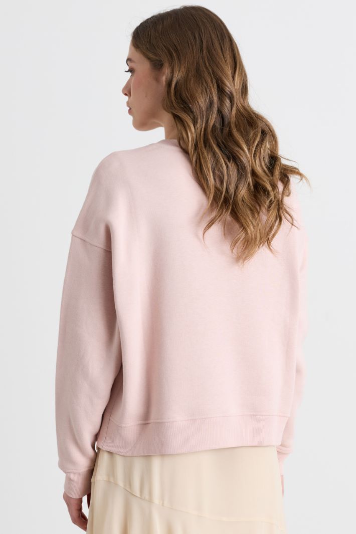 Felpa crop con spacchi - ROSA - Intrend - 4