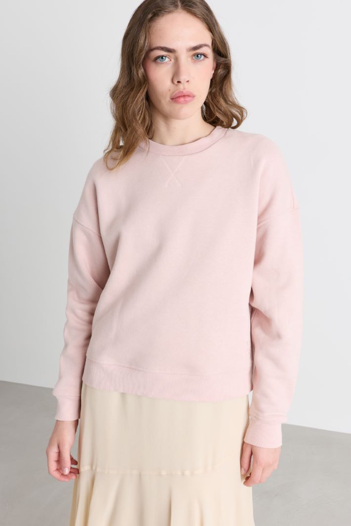 Felpa crop con spacchi - ROSA - Intrend - 2