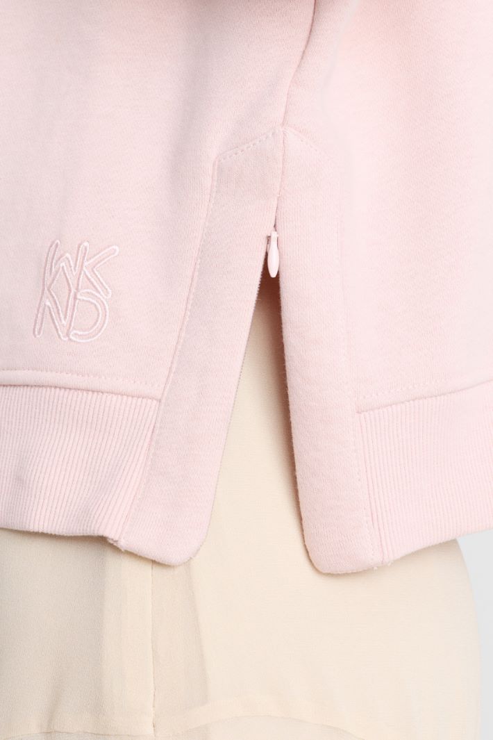 Felpa crop con spacchi - ROSA - Intrend - 3