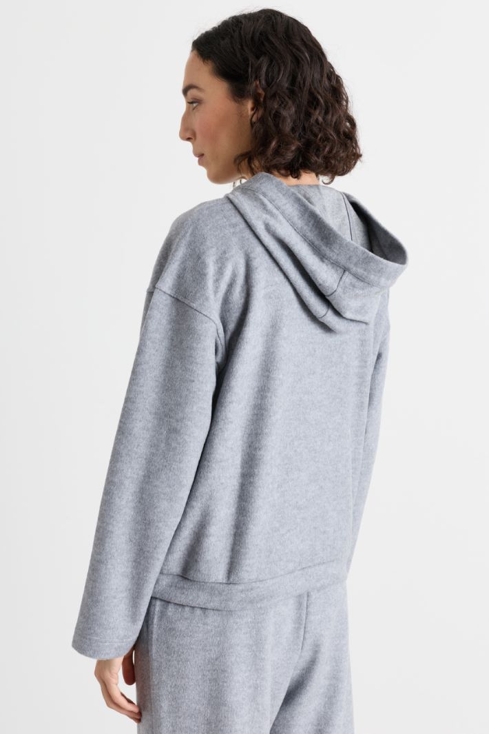 Felpa in jersey drap - GRIGIO - Intrend - 4