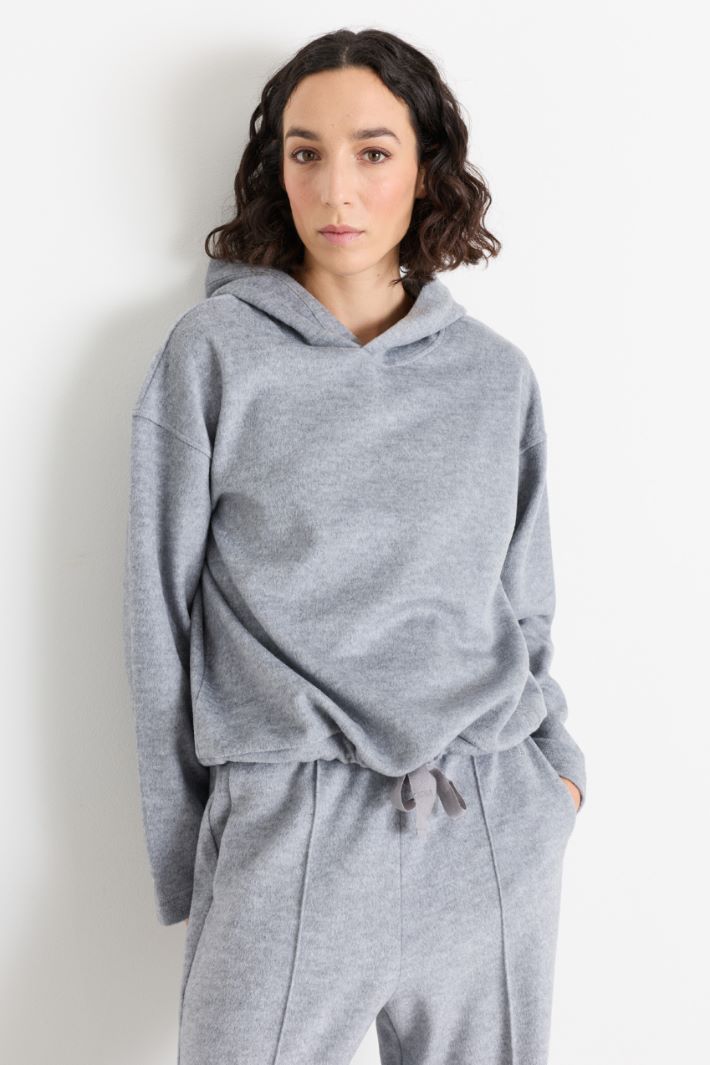 Felpa in jersey drap - GRIGIO - Intrend - 2