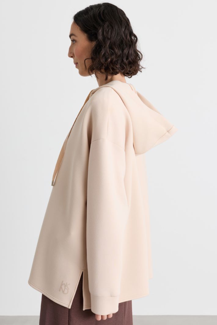 Felpa lunga in jersey scuba - BEIGE - Intrend - 4
