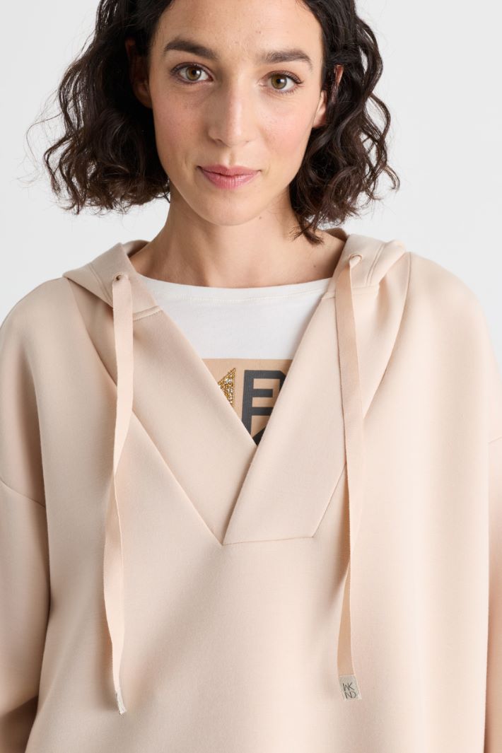 Felpa lunga in jersey scuba - BEIGE - Intrend - 3