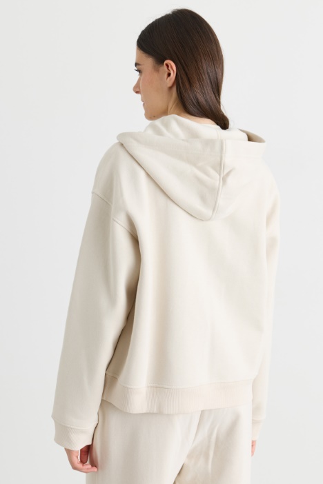 Felpa con zip in cotone