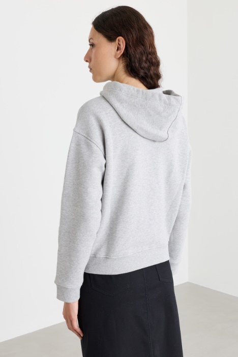 Felpa con zip in cotone