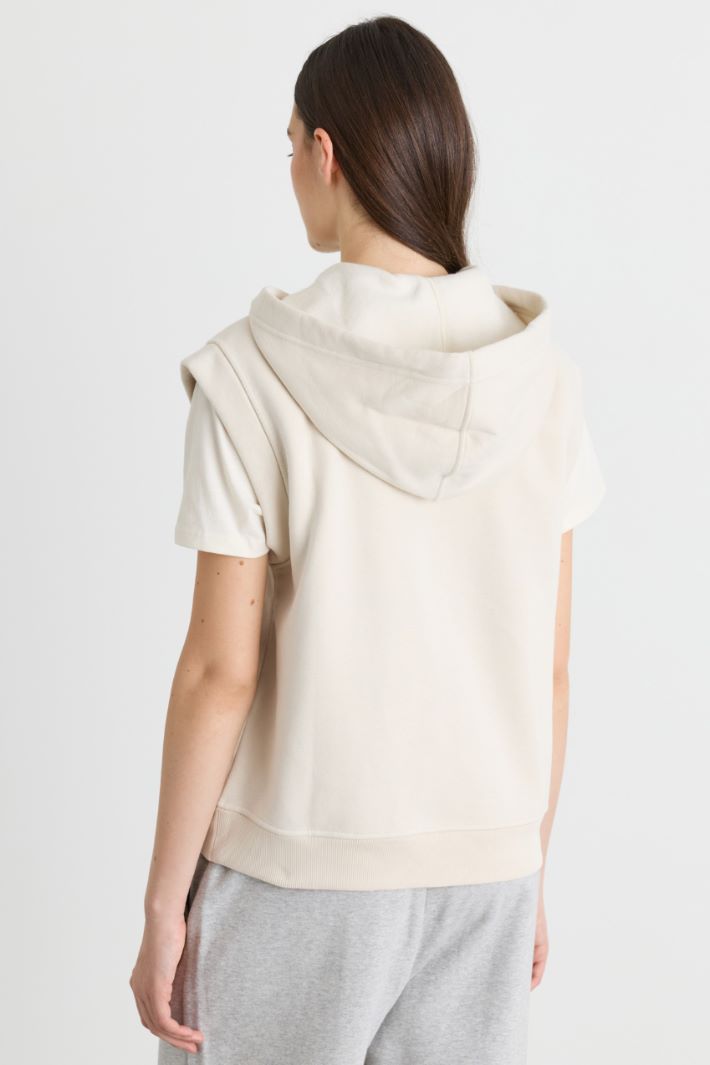 Gilet boxy in felpa - BIANCO - Intrend - 4