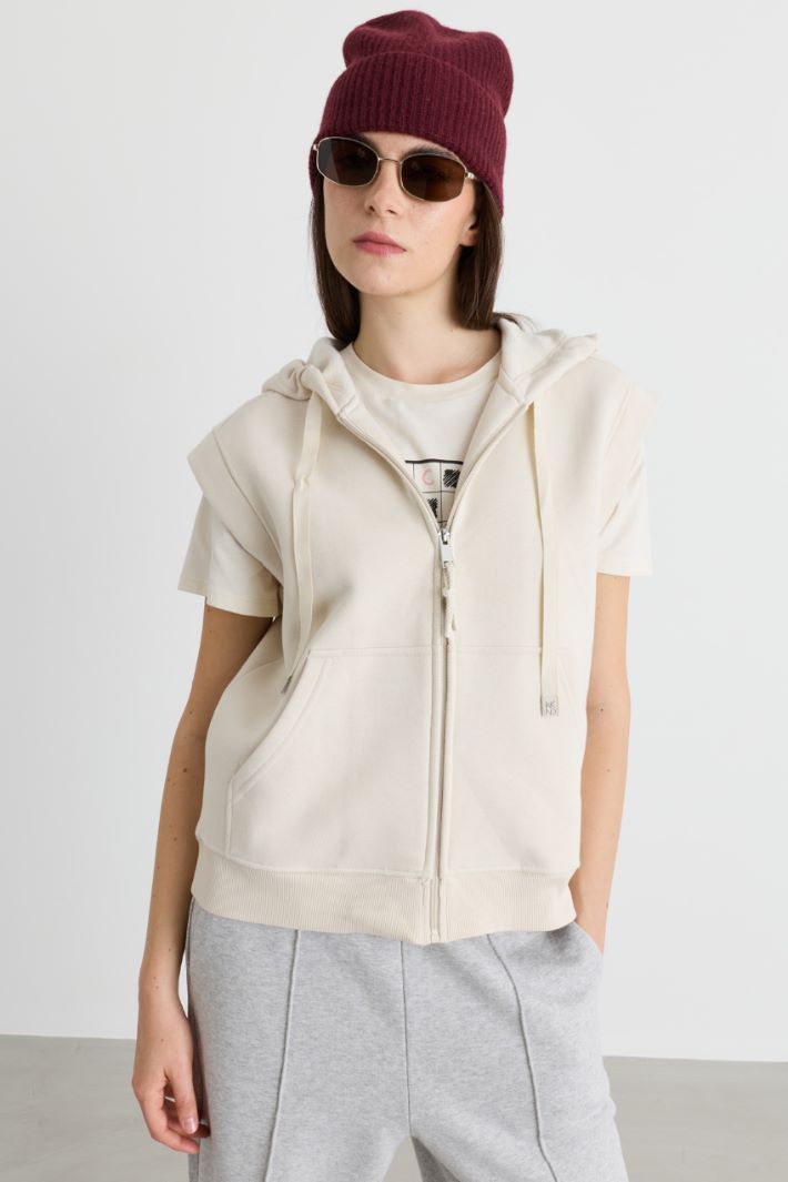 Gilet boxy in felpa - BIANCO - Intrend - 2