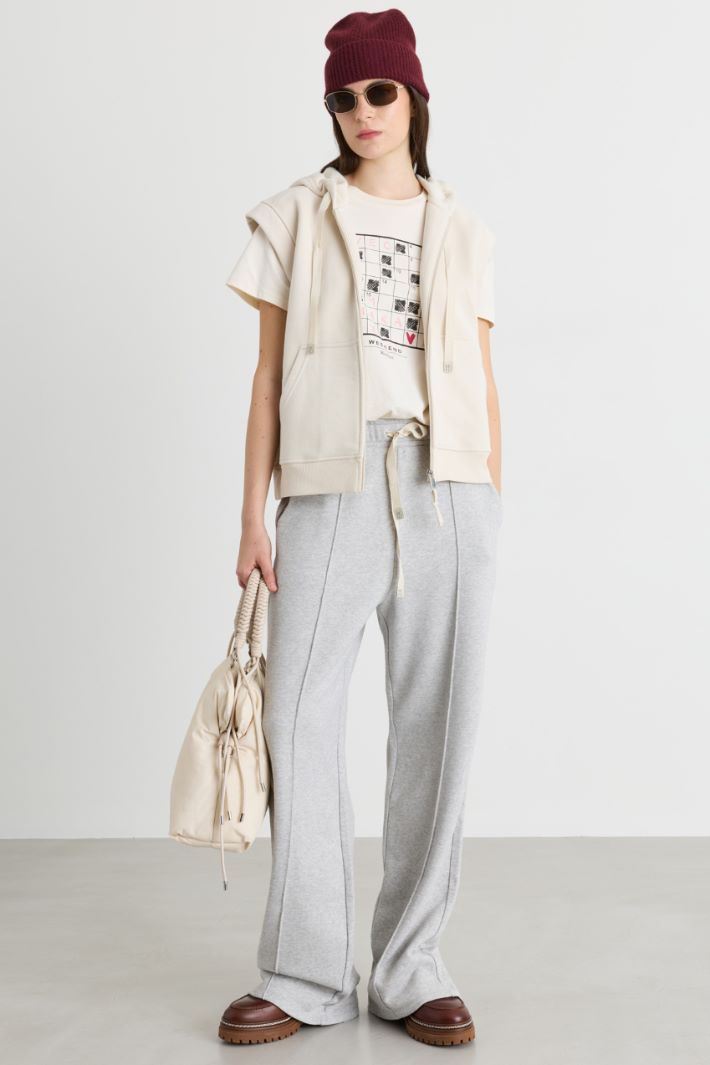 Gilet boxy in felpa - BIANCO - Intrend