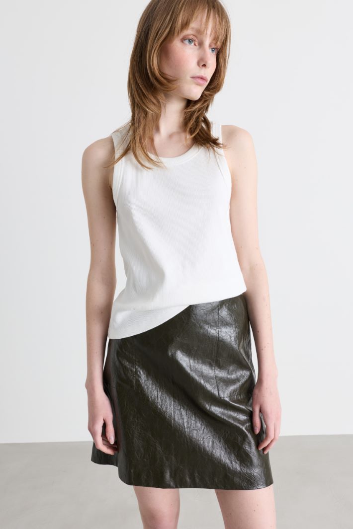 Top smanicato a coste - BIANCO - Intrend - 2