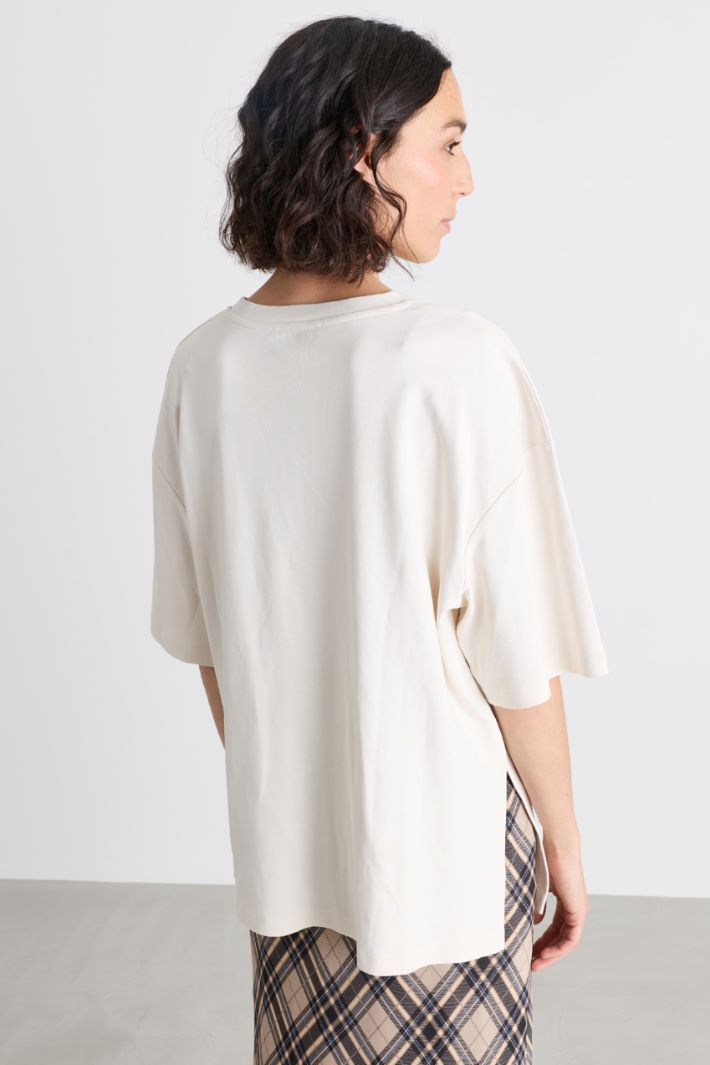 T-shirt oversize con taschino - BIANCO - Intrend - 4