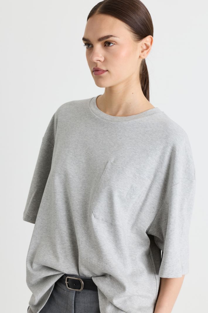 T-shirt oversize con taschino - GRIGIO - Intrend - 3