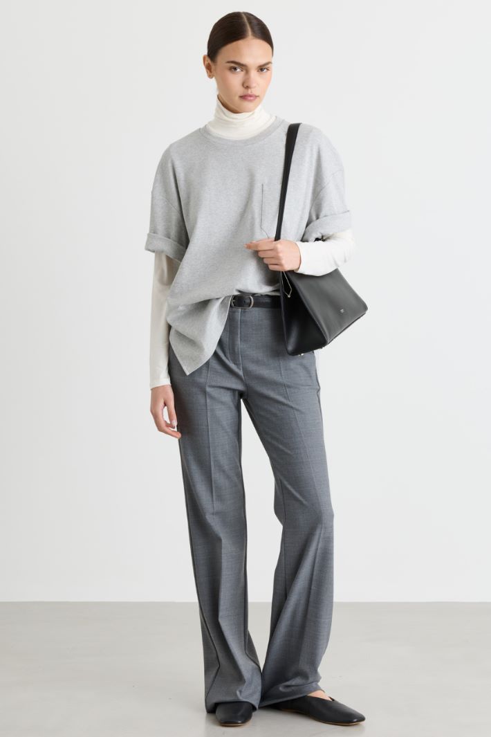 T-shirt oversize con taschino - GRIGIO - Intrend