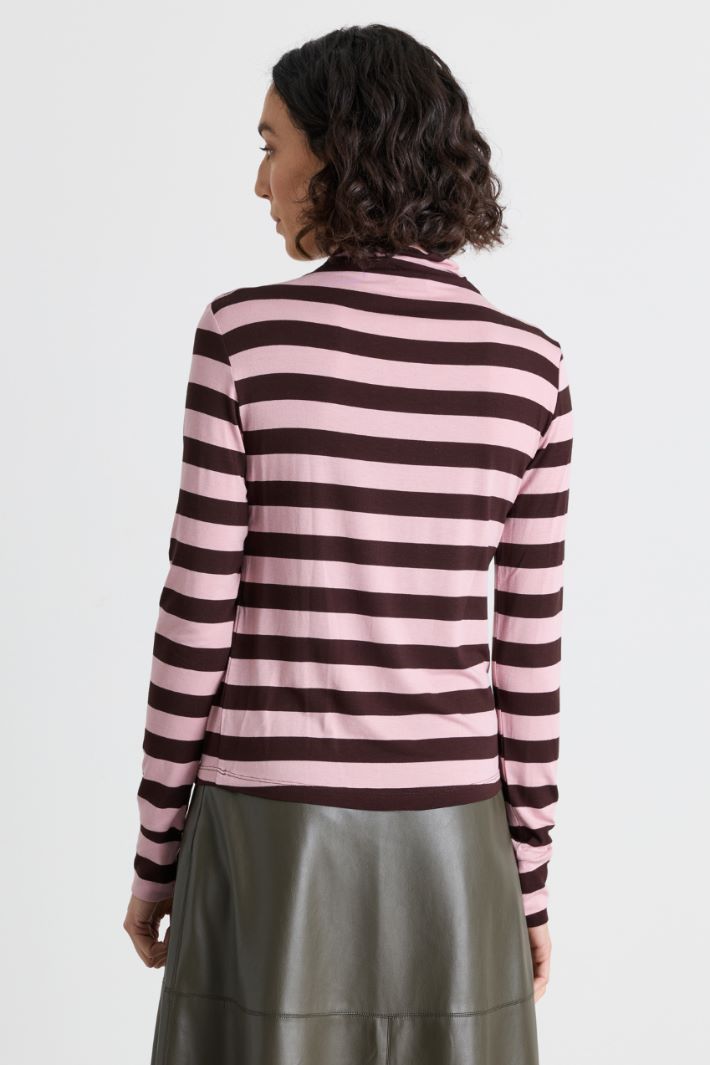 Dolcevita in jersey stretch - ROSA MARRONE - Intrend - 4